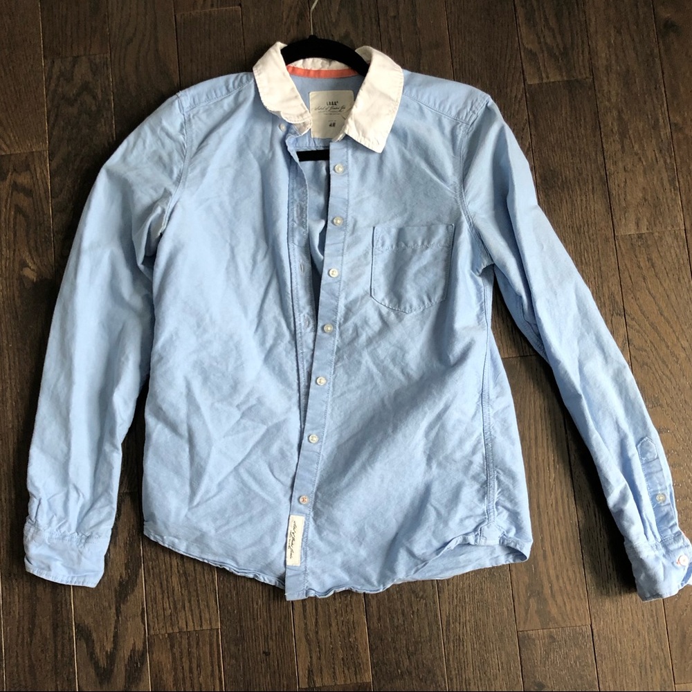 H&M Blue and White Oxford Button Down Shirt